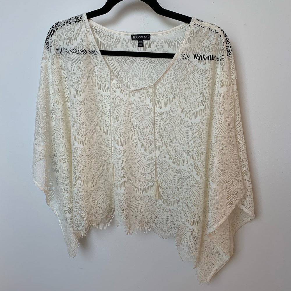 Express white lace top